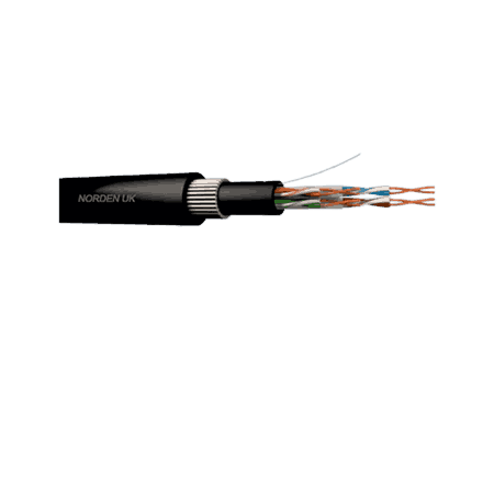 Category 6 U-UTP Double Jacket Galvanized Iron Wire Armoured External Cable 113-20D57104X