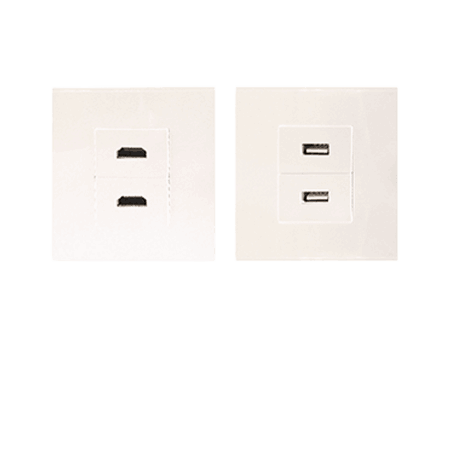 UK FACE PLATE HDMI-USB PORT 124-43101X